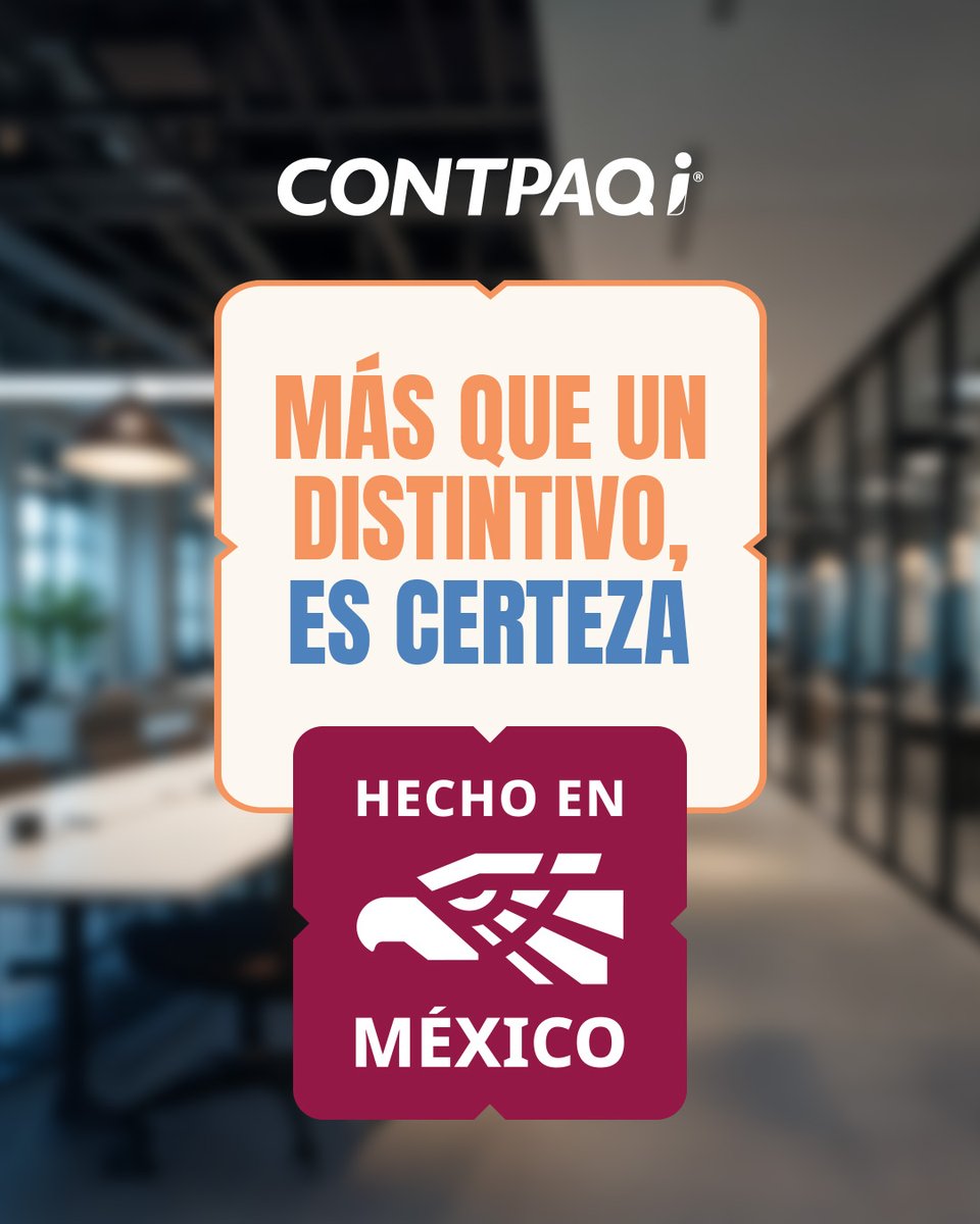 Hoy recibimos el distintivo Hecho en México. 🇲🇽

Como empresa mexicana, conocemos el entorno fiscal y los retos reales de hacer negocios en el país. Acompañamos a nuestros clientes a crecer con soluciones confiables.

Conócenos: contpaqi.com 🙌 #HechoEnMéxico
