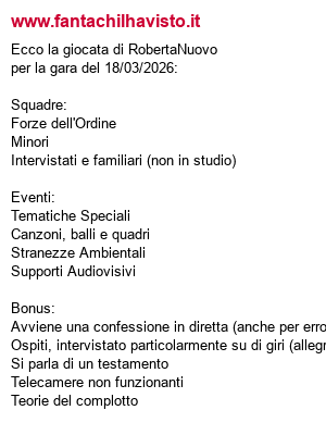 Oggi livello di scazzo Sergio Resinovich, 
solo il <a href="/fantachilhavist/">Fanta chi l'ha visto</a> può salvarmi 
#fantachilhavisto