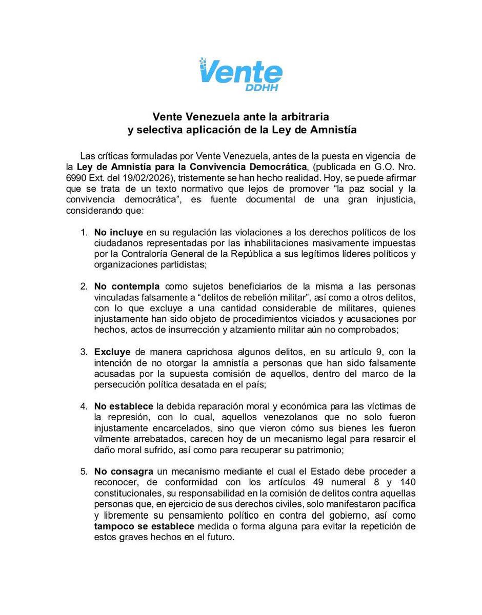 DDHH Vente Venezuela tweet media