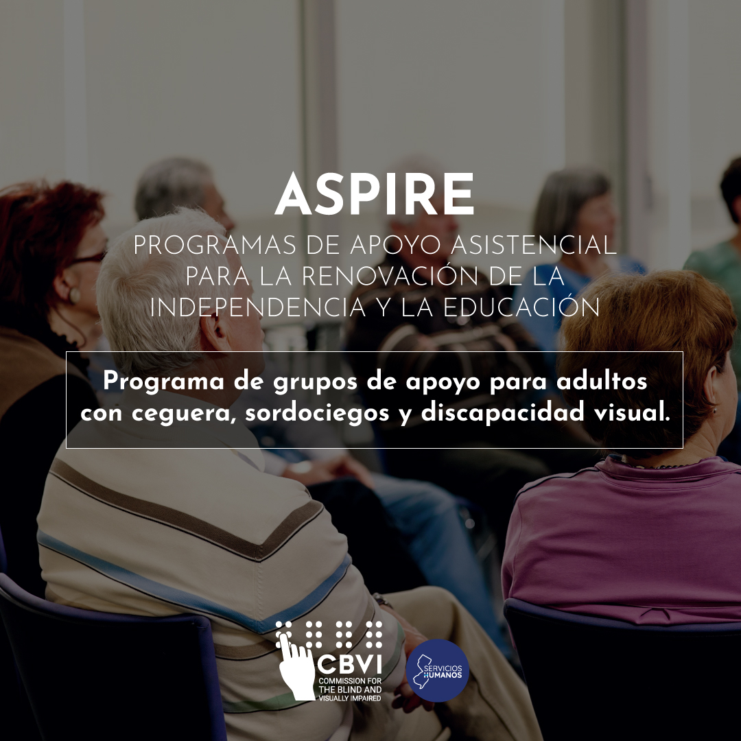 NJDHS's tweet image. 🦯El programa #ASPIRE de CBVI es una red estatal de grupos de apoyo entre compañeros diseñada para proporcionar a personas que viven con pérdida de visión la oportunidad de obtener formas de adaptación, información y educación para prosperar.
🔗Información bit.ly/3XnWQXF