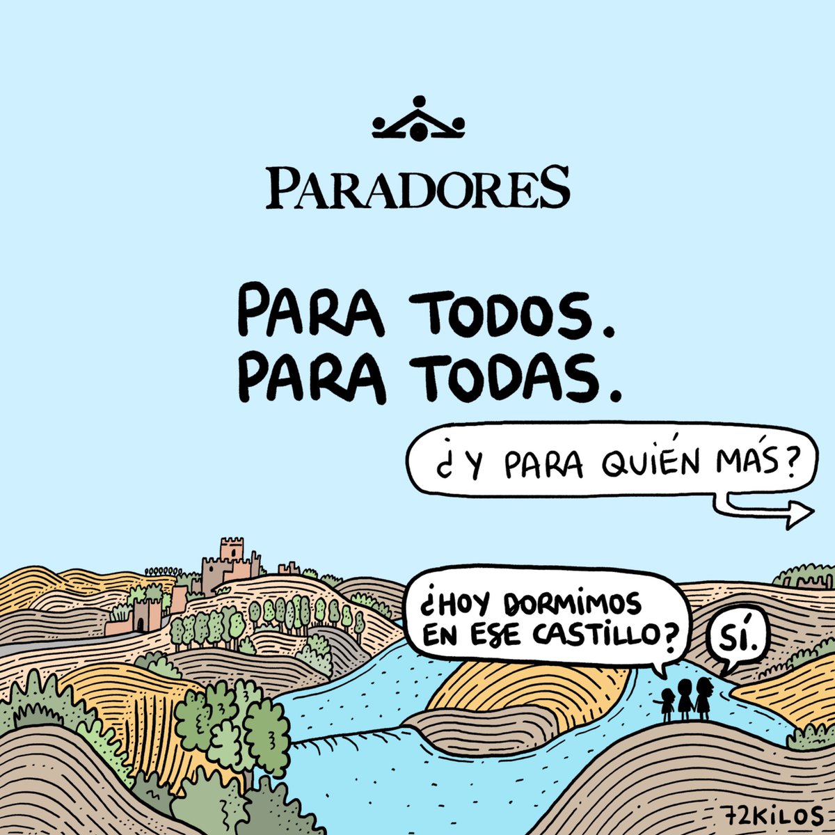 72kilos's tweet photo. Publi.
@paradores  es una red de hoteles que se ubican en edificios emblemáticos de España. 
Su objetivo es preservar el patrimonio histórico y artístico y fomentar el turismo sostenible. https://t.co/FwCMgFuI80