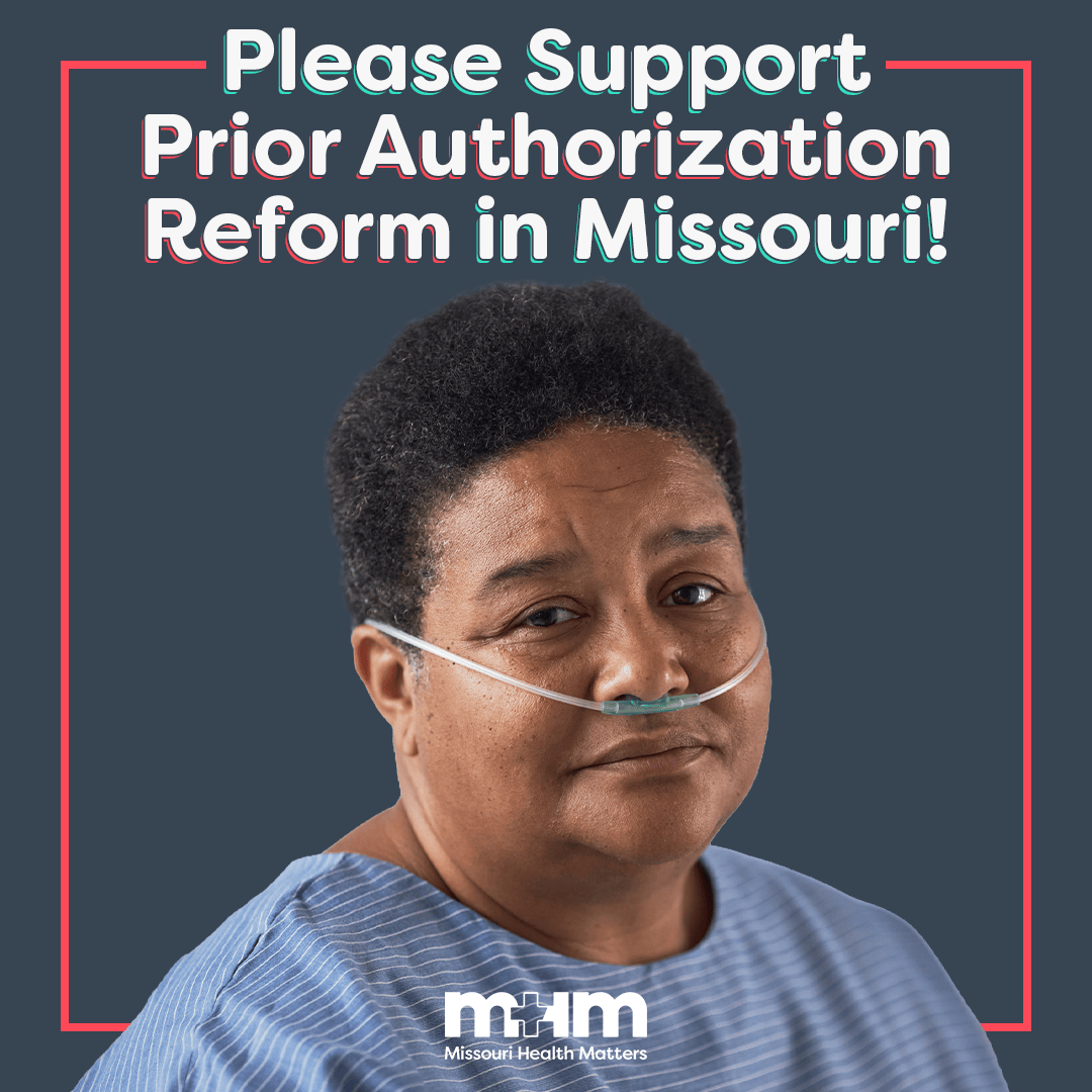 MOHealthMatters's tweet photo. Has prior authorization impacted your health care?

The Missouri Legislature needs to hear from you - today!

Use https://t.co/dqd6ea2WnF to send a message to our elected officials that enough is enough when it comes to blocking access to care!

#MissouriHealthMatters 
#MOLeg https://t.co/N00VRp7ccj
