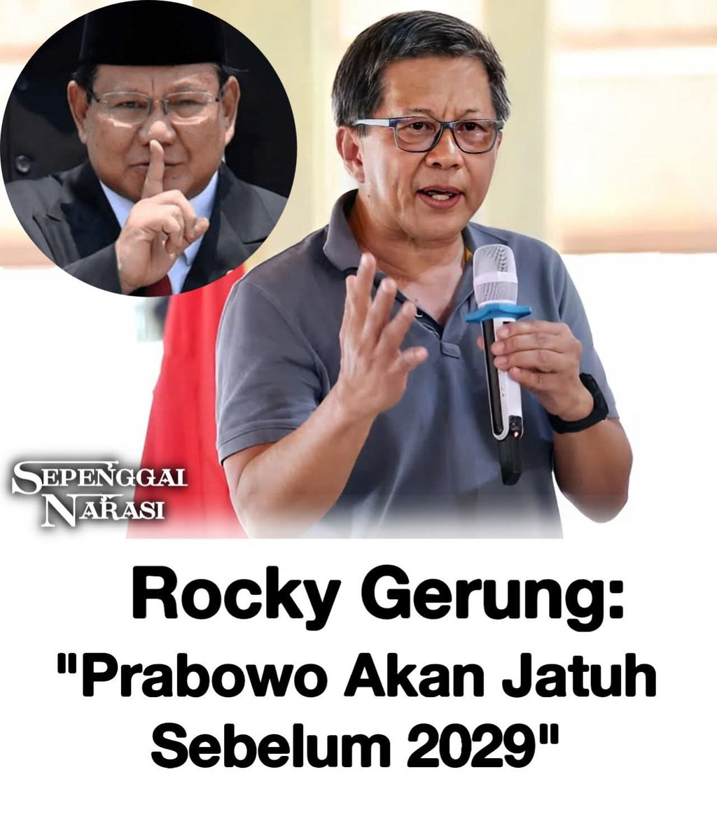 wibisonoys's tweet photo. @J3nderalo @msaid_didu @Boediantar4 Intuisi dan diksi saya dipercepat @rockygerung , oleh gank Jokowi atau oleh rakyat, awal Januari 2023 sudah saya diksi Pencalonan #F4Gibran membahayakan @prabowo sendiri #TakingNote https://t.co/Ky5wCmvj5J