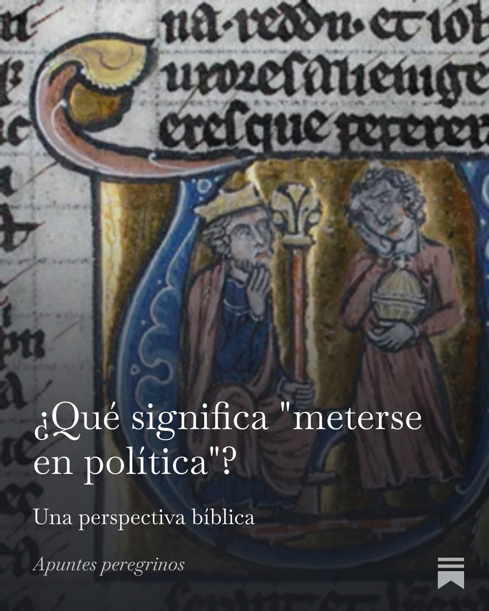 Mucho se habla de si los cristianos debemos o no “meternos en política”. Sin embargo, ¿sabemos qué significa esta expresión? ¿Podemos realizar una definición del involucramiento político a partir de la Biblia misma?

Eso es lo que intento en este ensayo.
open.substack.com/pub/elisabetca…