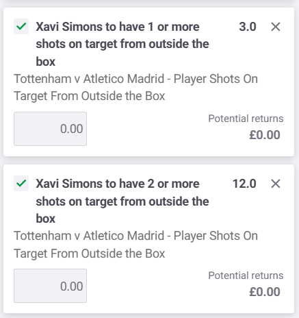 TipsCentral2026's tweet photo. 🇳🇱Simons has had 22 shots from outside the box in 17 starts in the prem this season and has had 5 shots from outside the box in 5 starts in the UCL this season.

Units advised:
2 or more shots=1 unit
3 or more shots=0.5 units
1 or more shots on target=1 unit
2 or more shots on target=0.25 units