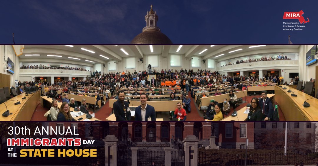 MIRACoalition's tweet photo. Thank you so much to EVERYONE who joined us for our 30th annual Immigrants Day at the State House!

We send immense gratitude to our volunteers, MIRA Staff, our COMMUNITY MEMBERS, Governor Maura Healey and our state leaders who met with our directly-impacted neighbors ❤️ https://t.co/GX6bTfzcYm