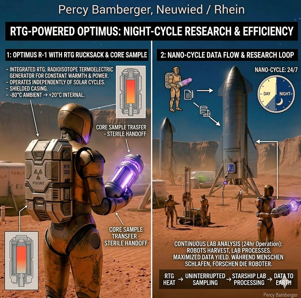 BambergerP1308's tweet photo. @elonmusk Hi Elon, congrats on V3! But let me tickle you back to Mars: Let’s send the laboratory to Mars! 🚀 My RTG-powered Optimus handles temperatures from mild +15°C down to -80°C. Let’s not forget Mars! Image 2: Drill plan for Martian soil and ice & lab 🔎 #MarsNow #StarshipV3 #SpaceX https://t.co/eTPnSxsIHx