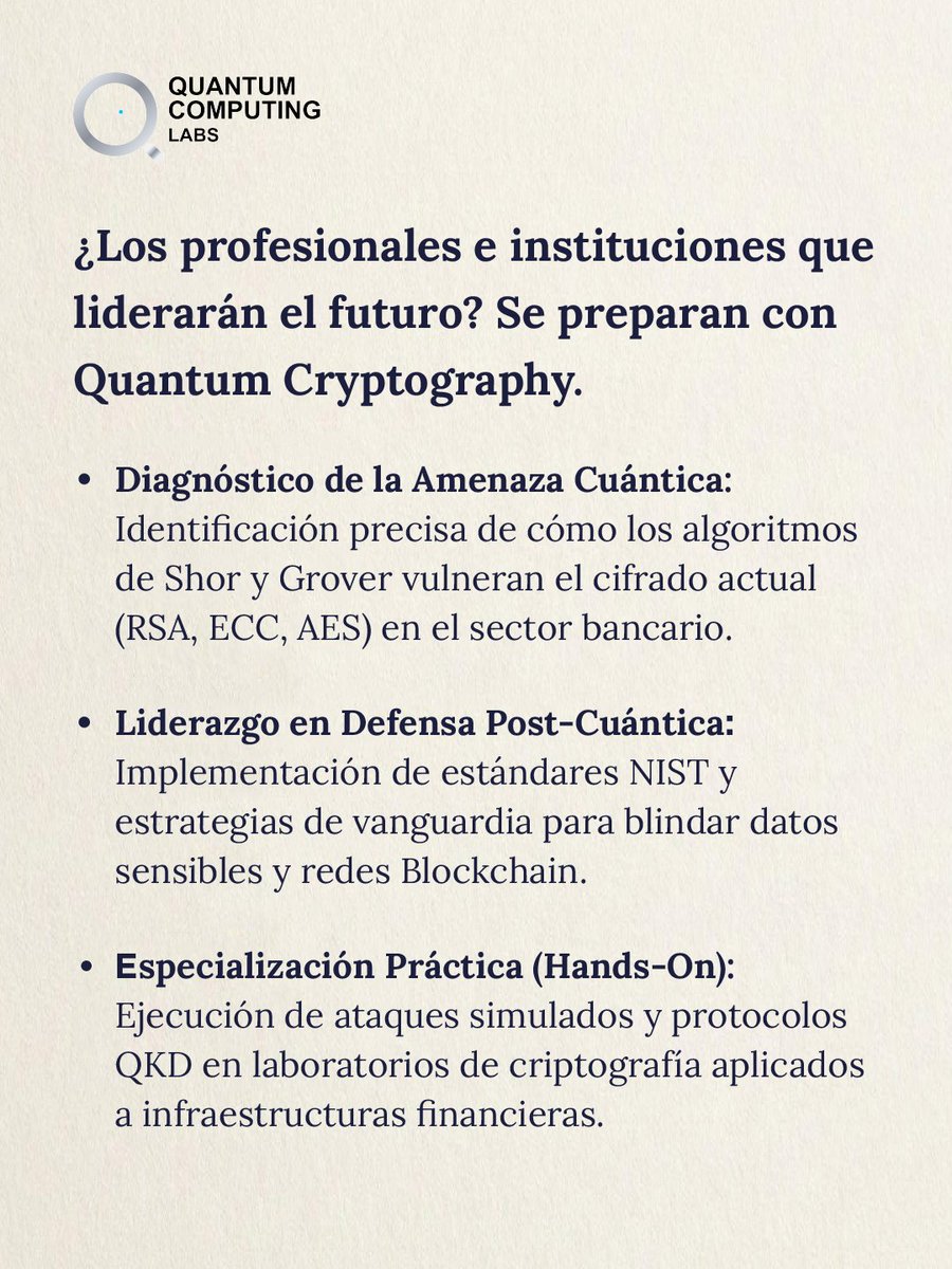 RiskMathicsFI's tweet image. ¿Tu infraestructura sobrevive a un ataque cuántico?

El cifrado actual (RSA, ECC) tiene los días contados frente al algoritmo de Shor. Aprende a liderar la defensa post-cuántica.

Inicia 9 Abril 2026 
Asegura tu lugar:
riskmathics.com/landing/QC2026