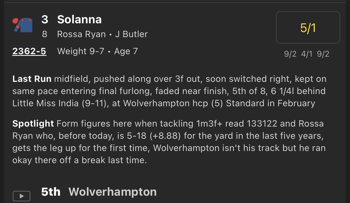 ryansracingtips's tweet photo. Solana looks to have a great chance in the 8:30 and Kempton tonight. 2.5pt win 5/1 https://t.co/tuZw1VlXON