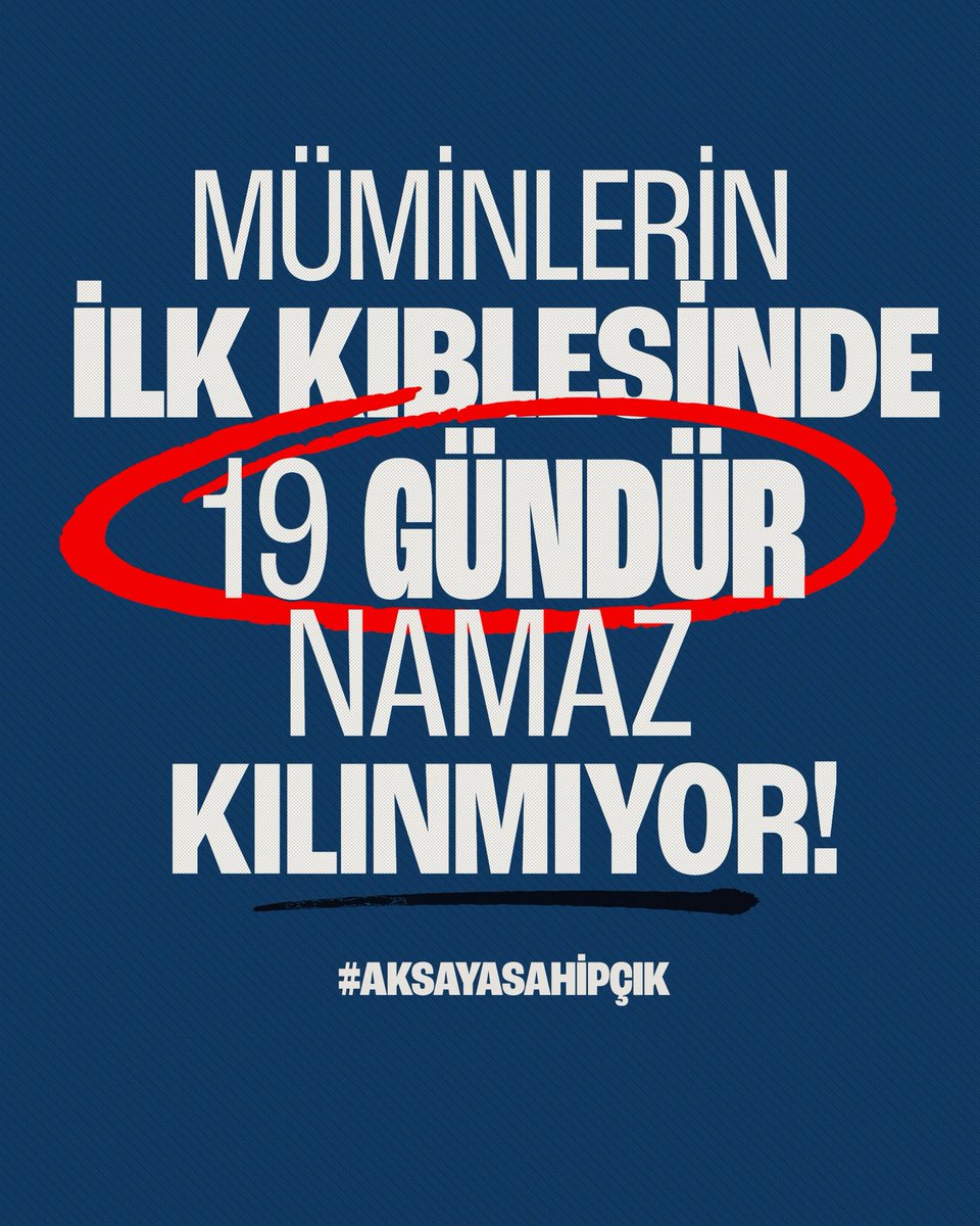 Müminlerin ilk kıblesinde 19 gündür namaz kılınmıyor.
#AksayaSahipÇık #OpenAqsa
