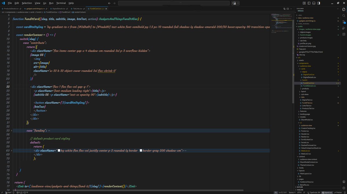 victorugs_DEV's tweet image. Day 66/100 #100DaysOfCodeAndDesigns with @SarcasticGeek4u
wrapped up React Hook Form

building FundIt tab, a space for users to discover causes &amp;amp; support them (donations, personal requests, etc)

structured the data with slugs, actions &amp;amp; dynamic buttons to control different flows