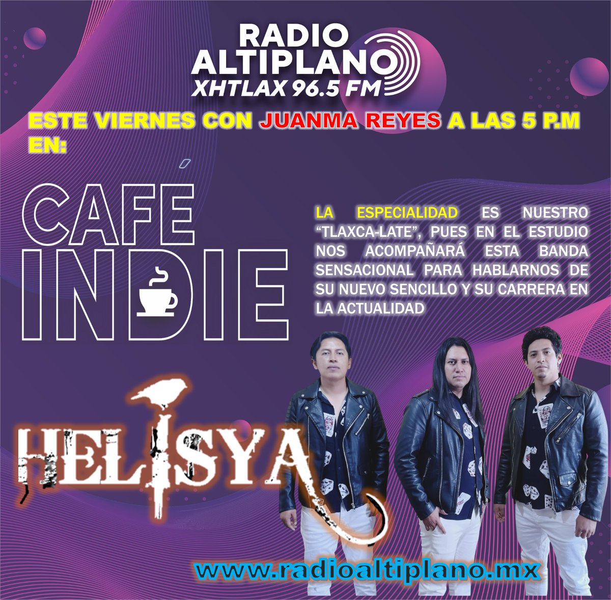 CoracytNoticias's tweet photo. @radioaltiplano y #CaféIndie reciben en cabina a @helisya 🎸🎶
Conoce su música, síguenos y no te pierdas el live 🔴 por nuestras redes sociales a las 17:00 horas el viernes 20 de marzo, por el 96.5 FM y en https://t.co/fAAIBDMhTR 📻📱🎧
#ConectandoTusSentidos 😎 https://t.co/YiJ4scpbNt