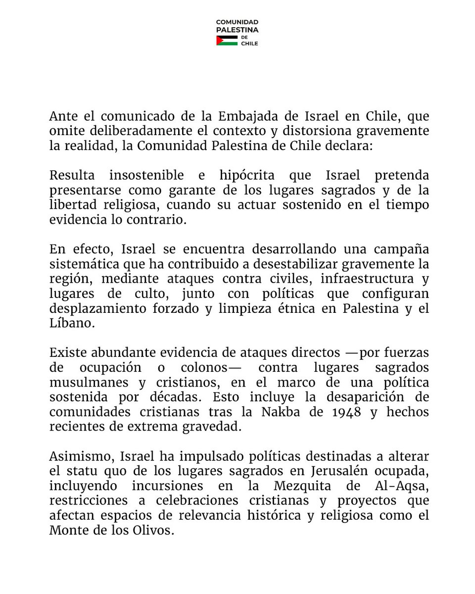 Comunidad Palestina de Chile tweet media
