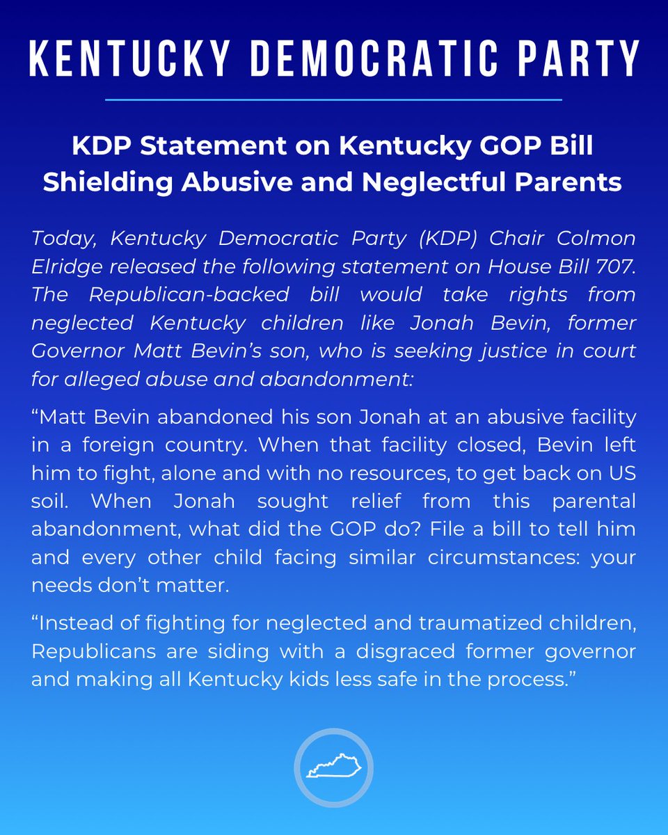 KyDems's tweet photo. KDP Statement on Kentucky GOP Bill Shielding Abusive and Neglectful Parents https://t.co/V9XeUYBVwV