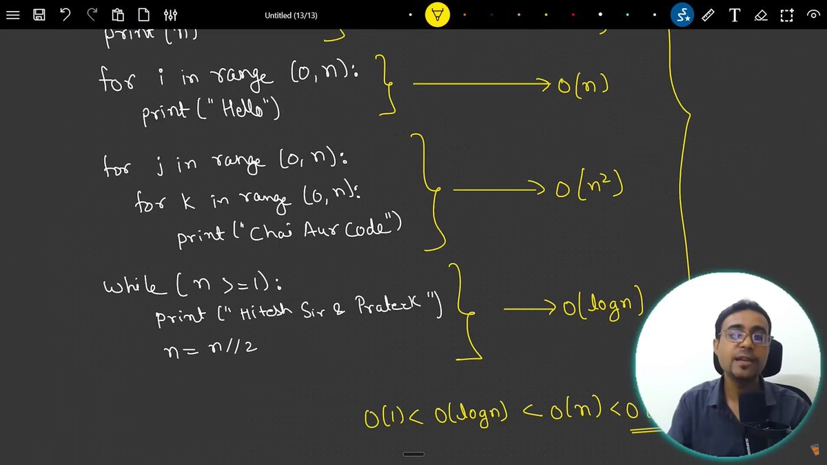 was_yug's tweet photo. Took a quick overview of DSA — starting with Time Complexity 📊
O(1) < O(logn) < O(n) < O(n²)
Small intro course for now, will go deeper from a dedicated source soon 🔥
@Hiteshdotcom @ChaiCodeHQ 
#DSA #Coding #CodingJourney https://t.co/XmFrRmWvJu