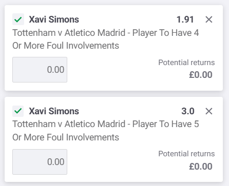 TipsCentral2026's tweet photo. 🇳🇱Simons has averaged 2.99 fouls won per 90 in the UCL and 0.93 fouls committed per 90 in the UCL so far. Spurs should be on the front foot tonight to have any chance of going through, this gives more opportunity for fouls. 
No super sub on this, so being cautious with units.

Units advised:
4 foul involvements=1 unit
5 foul involvements=0.25 units
