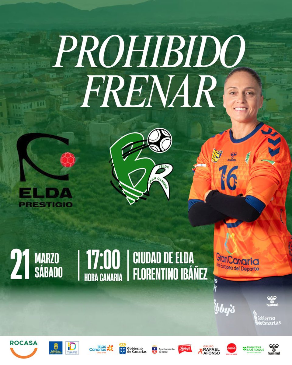 Nos vamos a Elda con la mirada puesta en seguir compitiendo al máximo en este tramo final de temporada. Partido exigente fuera de casa ante un rival que no lo pondrá fácil.

📍 Ciudad de Elda – Florentino Ibáñez
🗓️ 21 de marzo
🕔 17:00 h (hora canaria)

Seguimos. Juntas. 🤾‍♀️🔥