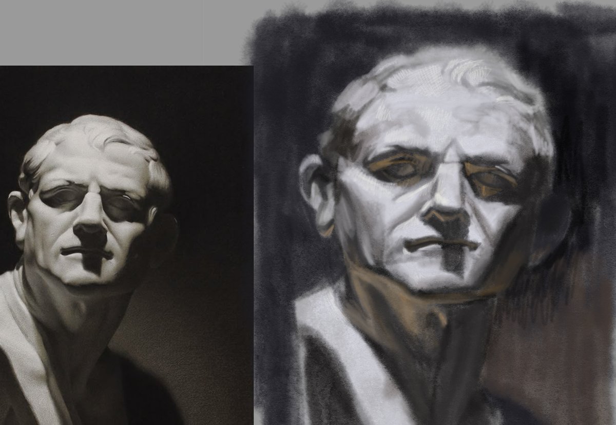 basbirdie's tweet photo. Another marble face study. I keep these to 45 mins to 1 hr 15. I think I deserve credit for not putting blue in the bounce light. This shows a great deal of restraint on my part. https://t.co/0Ye0fX1ycH