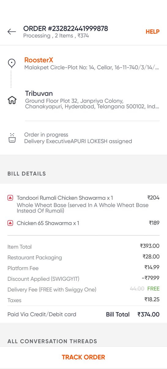 saDchaD__'s tweet photo. This has to be the worst food delivery app in India @Swiggy @SwiggyCares @SwiggyDEHyd. The customer support is so pathetic,why don't you hire some real people to acknowledge issues. It's been 3 hours since I placed my order and its still not delivered. https://t.co/HlIXwUYSTG