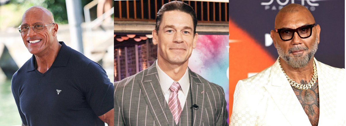 batsy951's tweet photo. I hope I live long enough to see these three cool guys I love in the same movie🤗

@TheRock, @JohnCena, @DaveBautista #DC #Marvel https://t.co/GEaH6lCoda