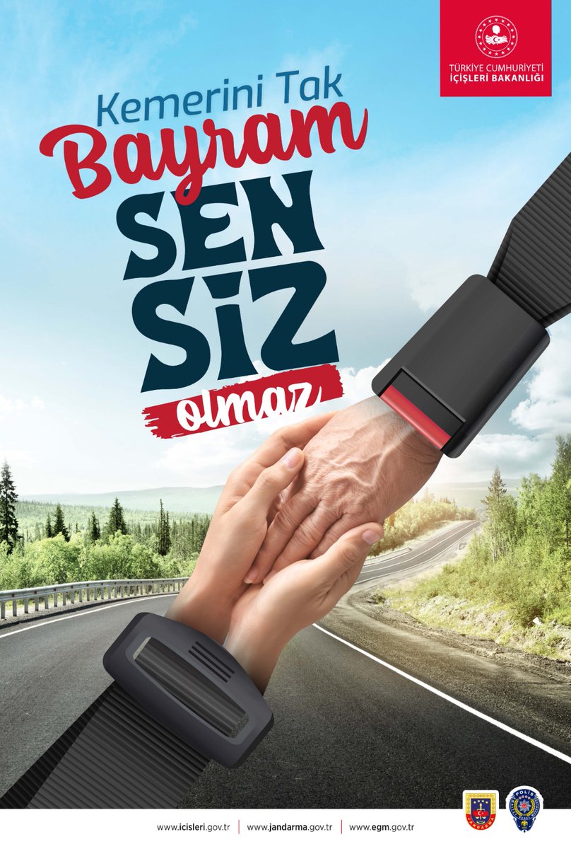 “Bayram Sensiz Olmaz” 🤝

Ramazan Bayramı’nda sevdiklerimize sağ salim kavuşmanın en önemli şartı, yollarda göstereceğimiz dikkat ve sorumluluktur.

Bayram sevincinin hüzne dönüşmemesi için;
🚗 Trafik kurallarına titizlikle uyalım,
🔒 Emniyet kemerimizi mutlaka takalım,
⏳ Hız