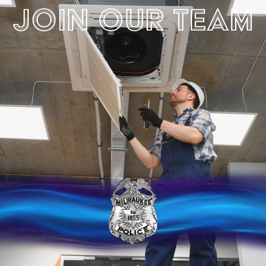 MilwaukeePolice's tweet image. #MKEPD #JoinOurTeam

The Building Maintenance Supervisor oversees the HVAC (Heating, Ventilation, and Air Conditioning) Technicians and custodial personnel during the first, second, and third shifts at multiple MPD facilities.

Learn more at: jobapscloud.com/MIL/sup/bulpre…