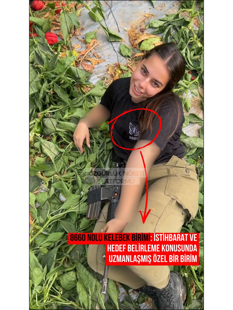 ozgurluk_nobeti's tweet photo. İSRAİL TANKININ İÇİNDE BİR TÜRKİYE CUMHURİYETİ VATANDAŞI! 

🔴Varan 6 / 2. DALGA İFŞAAT

Bu Bir İhbar ve Suç Duyurusudur!

Siyonist İsrail ordusunda 7 Ekim 2023 sonrasında aktif görev alıp askerlik yapan Yasmin Benvakil adlı teröristi ifşa ve ihbar ediyoruz!

Açık kaynak bilgilerine göre, söz konusu şahıs İsrail Savunma Kuvvetleri (IDF) bünyesinde yer alan Topçu Birliği’ne bağlı, istihbarat ve hedef belirleme faaliyetleri yürüten 8860 “Kelebek” Birimi’nde görev yapmaktadır.

Gazze’de hedef belirleme, sahadan veri toplama ve ateş koordinasyonu gibi kritik görevlerde bulunduğu yüksek ihtimal taşıyan şahıs, Uluslararası Ceza Mahkemesi tarafından alınan tedbir kararlarına rağmen İsrail Savunma Kuvvetleri bünyesinde faaliyet göstermeye devam etmiştir.

Daha önce ifşa edilen siyonist asker Kalya Yaes ile bağlantılı olduğu, sosyal medya paylaşımları üzerinden tespit edilen söz konusu kişi hakkında, Türk Ceza Kanunu kapsamında ivedilikle gerekli işlemlerin başlatılması gerekmektedir.

Şahsın hâlihazırda Türkiye’de bulunduğu değerlendirilmektedir. Bu kapsamda, hakkında yakalama tedbirinin uygulanması, gözaltına alınması ve soykırım suçları kapsamında yargılanması talep ediyoruz.

Aziz Milletimize, İranlı masum çocuklara ve Gazze'nin Onurlu Halkına saygı ve hürmetle! ✊🏼🇵🇸