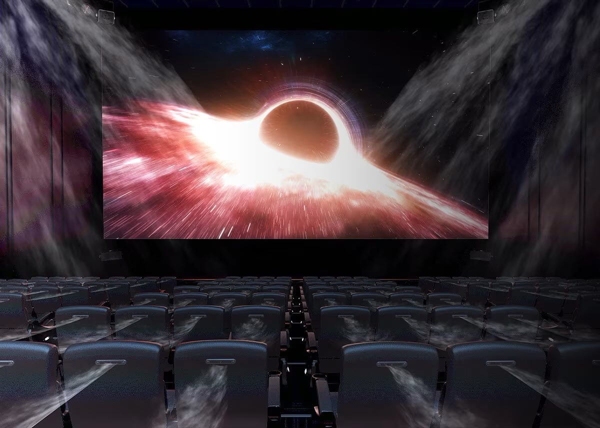 NickHageman3's tweet photo. Kansas City is getting its first 4DX auditorium at AMC Barrywoods 24.

Moving seats, water, snow, scent, wind, etc. all coordinated with the movie.

Reminds me of Shrek 4-D (RIP) from my family’s 2006 trip to Universal Studios. https://t.co/Ek37OV9o6E