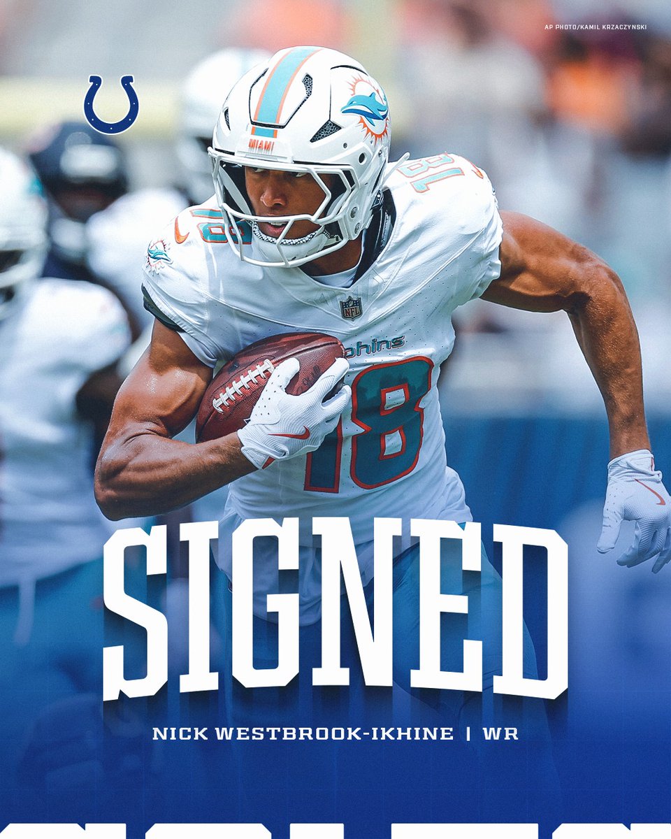 Colts's tweet photo. we have signed WR Nick Westbrook-Ikhine.
