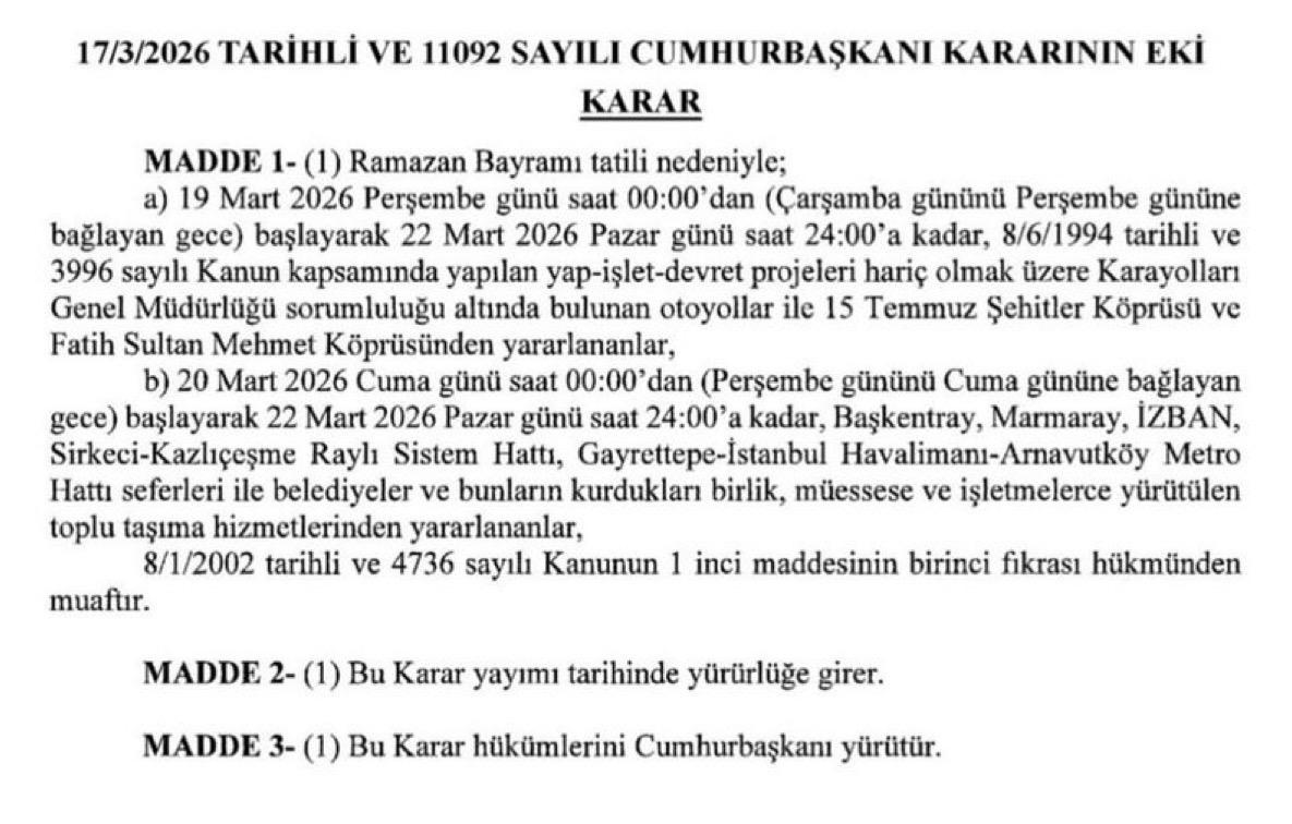 sen_dem_'s tweet photo. Bayram öncesi güzel haber geldi 🙌

🗓 19-22 Mart'ta otoyollar (YİD hariç)
🗓 20-22 Mart'ta toplu taşıma

Ücretsiz olacak 🚗🚎

Bayram yolculuğu planlayanlar için iyi denk geldi ☺️
Herkese şimdiden iyi bayramlar!

#RamazanBayramı https://t.co/wXKHusLIFO