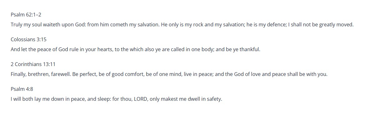 Peace Scriptures Part II