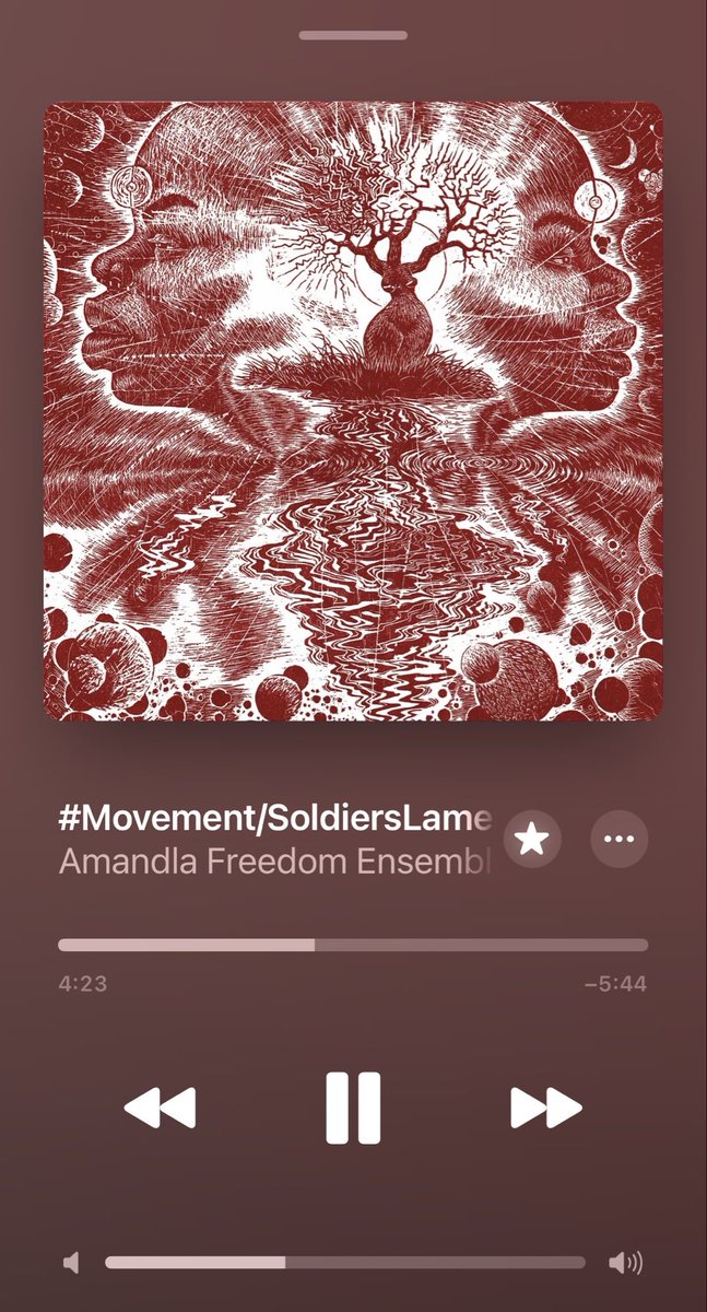 nozimanga_'s tweet image. #Movement - Amandla Freedom Ensemble

the same song appearing on two albums released five years apart, two different voices, vocals:  Zoë Modiga sings in the first, Lesego Rampolokeng recites poetry in the second and #Movement becomes Soldiers Lament