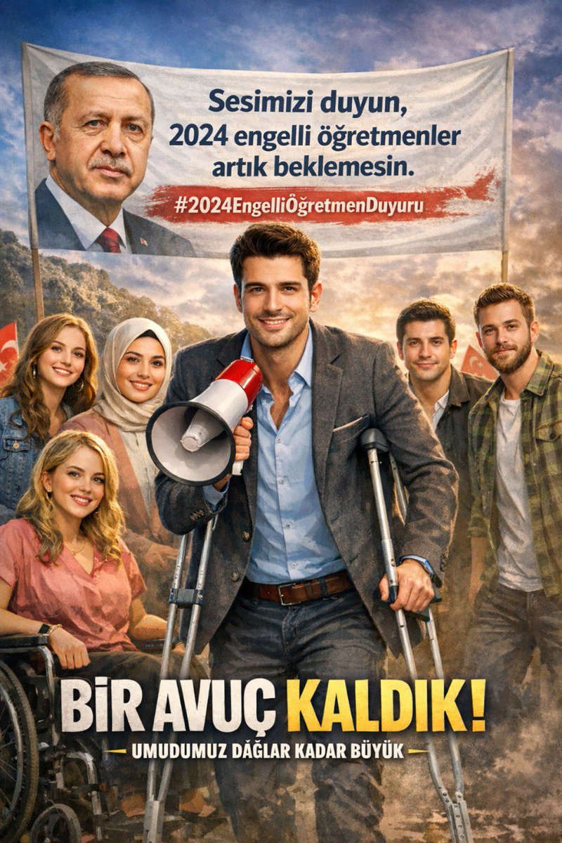 Engelli Öğretmenler duyuru müjdesiyle atanmak istiyor.<a href="/RTErdogan/">Recep Tayyip Erdoğan</a> <a href="/EmineErdogan/">Emine Erdoğan</a> <a href="/Yusuf__Tekin/">Yusuf Tekin</a> <a href="/MustafaAlkayis/">Av. Mustafa Alkayış</a> <a href="/AYMBASKANLIGI/">Anayasa Mahkemesi</a> <a href="/celal_adan/">Celal ADAN</a> <a href="/tihek_kurumsal/">TİHEK 🇹🇷</a> <a href="/latifselvi42/">Latif Selvi</a> <a href="/avyurdunuseven/">İbrahim Yurdunuseven 🇹🇷</a> <a href="/hasandogan/">Hasan Doğan</a> <a href="/tcmeb/">Millî Eğitim Bakanlığı</a> <a href="/cftcblnt/">Bülent ÇİFTCİ</a> <a href="/bilalmacit/">Bilal Macit</a> <a href="/LeventUysalNEV/">Levent Uysal</a>
#2024EngelliÖğretmenDuyuru