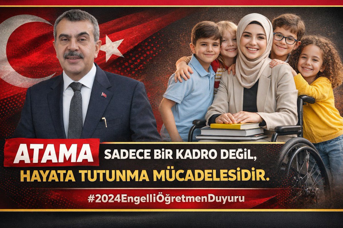 Engelli Öğretmenler duyuru müjdesiyle atanmak istiyor.<a href="/RTErdogan/">Recep Tayyip Erdoğan</a> <a href="/EmineErdogan/">Emine Erdoğan</a> <a href="/Yusuf__Tekin/">Yusuf Tekin</a> <a href="/MustafaAlkayis/">Av. Mustafa Alkayış</a> <a href="/AYMBASKANLIGI/">Anayasa Mahkemesi</a> <a href="/celal_adan/">Celal ADAN</a> <a href="/tihek_kurumsal/">TİHEK 🇹🇷</a> <a href="/latifselvi42/">Latif Selvi</a> <a href="/avyurdunuseven/">İbrahim Yurdunuseven 🇹🇷</a> <a href="/hasandogan/">Hasan Doğan</a> <a href="/tcmeb/">Millî Eğitim Bakanlığı</a> <a href="/cftcblnt/">Bülent ÇİFTCİ</a> <a href="/bilalmacit/">Bilal Macit</a> <a href="/LeventUysalNEV/">Levent Uysal</a>
#2024EngelliÖğretmenDuyuru