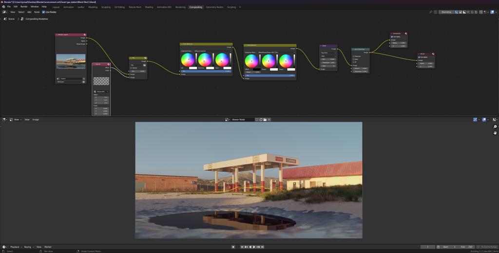 cycles_0's tweet photo. Deserted Gas Station (pun intended: )
3D environment made in blender 3.4.1 😏
Do y'all think I should make breakdowns of my environment scenes, lmk what you think...
.
.
.
.
.
#blender #3d #FutureTalk https://t.co/OxtkNGJFPW