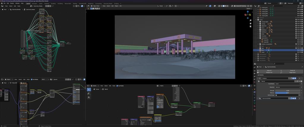 cycles_0's tweet photo. Deserted Gas Station (pun intended: )
3D environment made in blender 3.4.1 😏
Do y'all think I should make breakdowns of my environment scenes, lmk what you think...
.
.
.
.
.
#blender #3d #FutureTalk https://t.co/OxtkNGJFPW