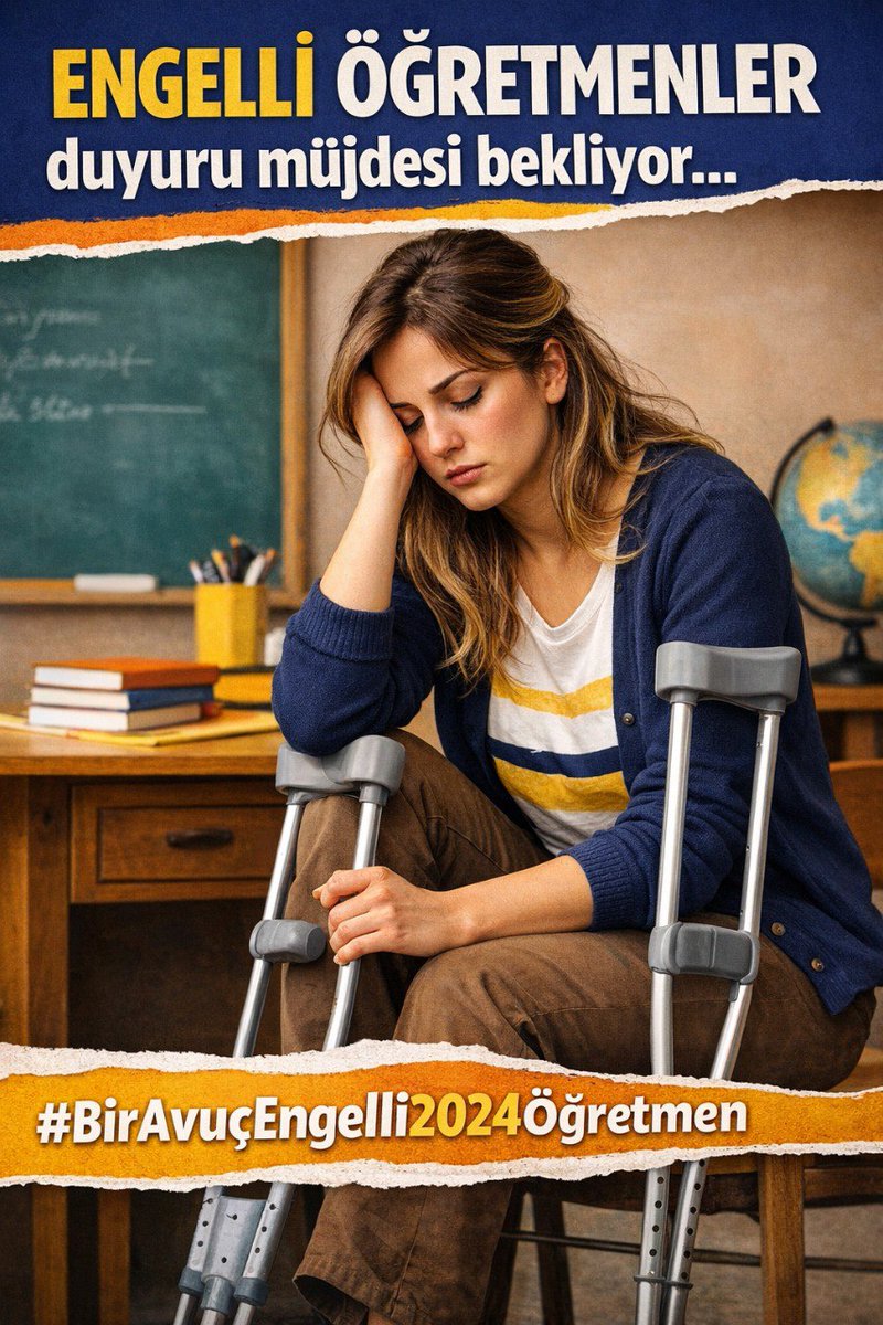 Engelli Öğretmenler duyuru müjdesiyle atanmak istiyor.<a href="/RTErdogan/">Recep Tayyip Erdoğan</a> <a href="/EmineErdogan/">Emine Erdoğan</a> <a href="/Yusuf__Tekin/">Yusuf Tekin</a> <a href="/MustafaAlkayis/">Av. Mustafa Alkayış</a> <a href="/AYMBASKANLIGI/">Anayasa Mahkemesi</a> <a href="/celal_adan/">Celal ADAN</a> <a href="/tihek_kurumsal/">TİHEK 🇹🇷</a> <a href="/latifselvi42/">Latif Selvi</a> <a href="/avyurdunuseven/">İbrahim Yurdunuseven 🇹🇷</a> <a href="/hasandogan/">Hasan Doğan</a> <a href="/tcmeb/">Millî Eğitim Bakanlığı</a> <a href="/cftcblnt/">Bülent ÇİFTCİ</a> <a href="/bilalmacit/">Bilal Macit</a> <a href="/LeventUysalNEV/">Levent Uysal</a>
#2024EngelliÖğretmenDuyuru