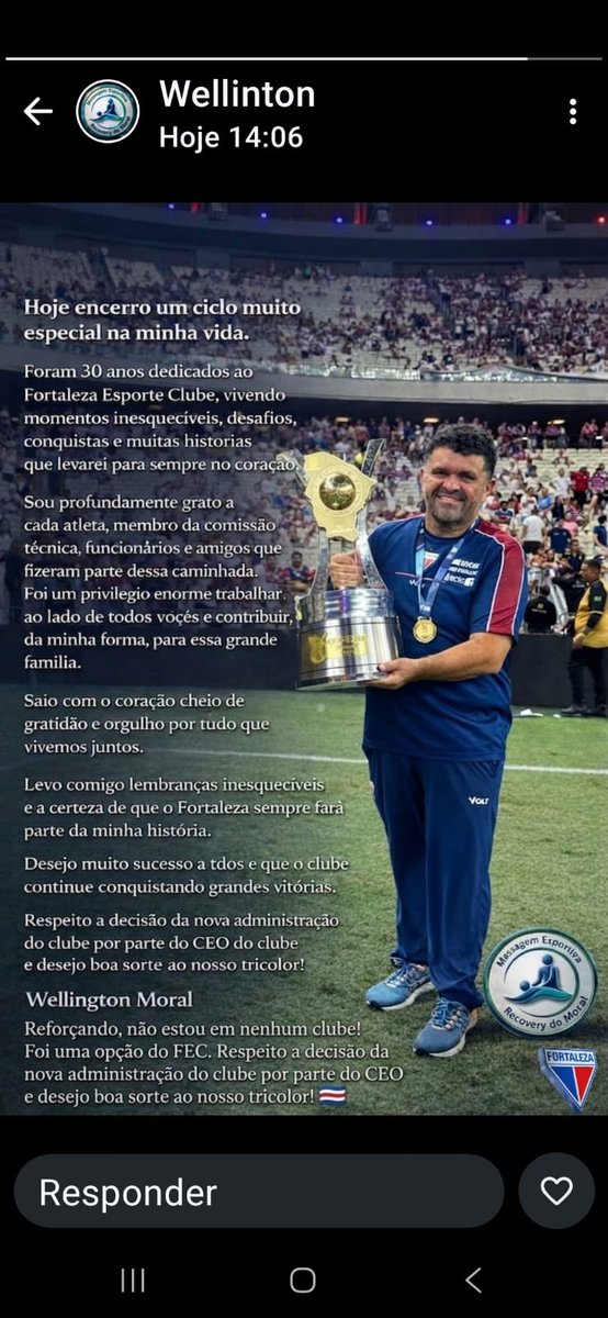 LucaLaprovitera's tweet photo. Wellington Moral confirma que foi desligado do clube. O clube agora conta com apenas 1 massagista para os atletas do elenco profissional.

Também foram desligados em contenção de gastos:
Celso Santos e Emerson Pereira (Preparadores Físicos) e Neide Matos (Auxiliar de Cozinha). https://t.co/DJjl4kbOHj