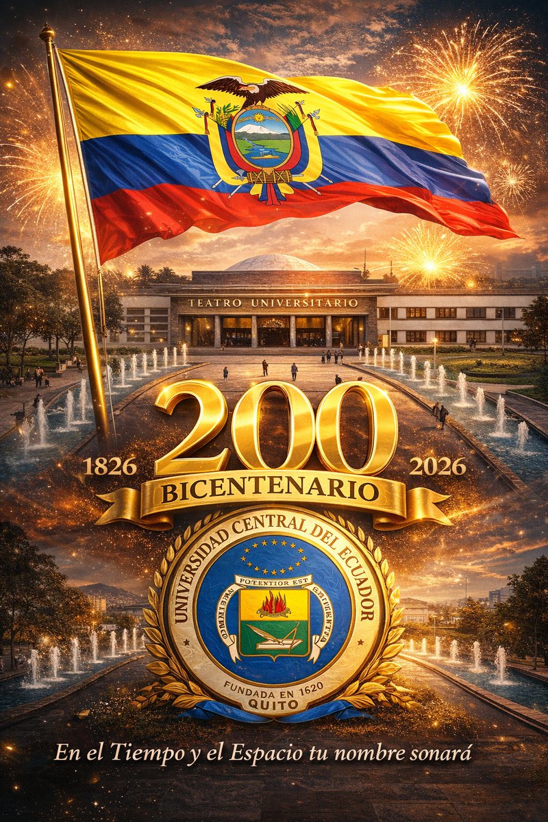Saludamos a la gloriosa <a href="/lacentralec/">Universidad Central del Ecuador</a> en sus 200 años de vida republicana.
"En el tiempo, en el espacio, tu nombre sonará...Universidad Central junto al pueblo"