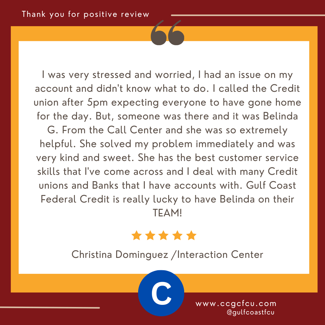 gulfcoastfcu's tweet image. 📷📷 Thank You, GCFCU Family! 📷📷

As we wrap up another week, we want to take a moment to thank our incredible members for your continued trust, support, and valuable feedback. 📷

#GCFCU #ThankYouMembers #MemberAppreciation #ExceptionalService #StrongerTogether