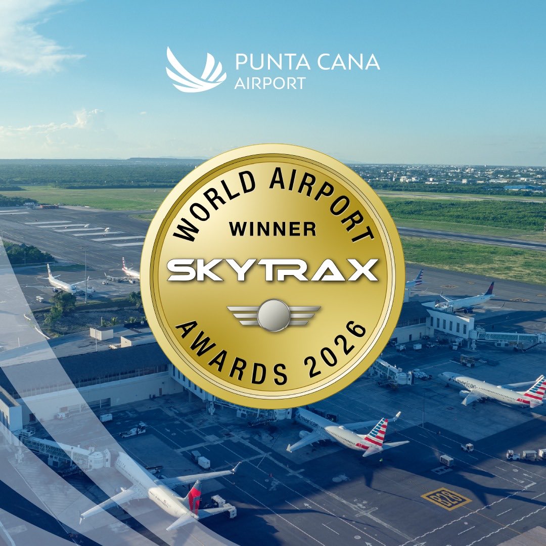 PUJAirport's tweet photo. Punta Cana Airport (PUJ) has been named Best Airport in Central America &amp; the Caribbean at the 2026 World Airport Awards by Skytrax.

This marks its first win and its debut among the world’s top 100 airports, reflecting continued investment and an enhanced passenger experience. https://t.co/av7gjrFUn3