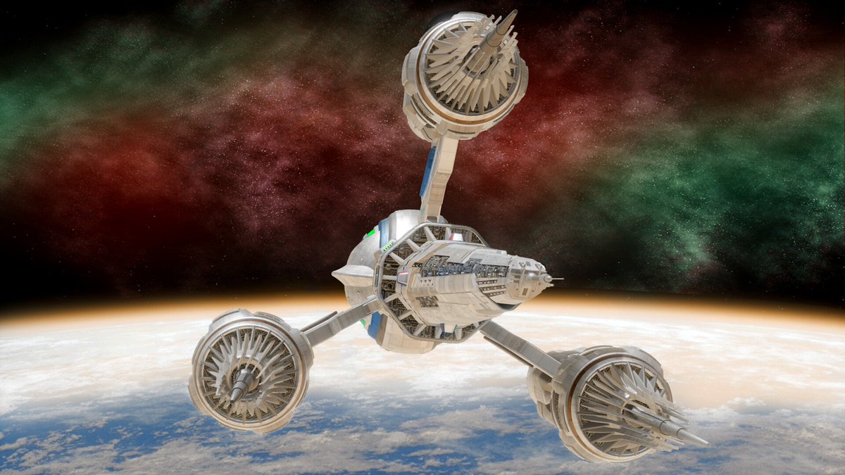 Reimagined #Liberator &amp; System Pursuit ships from Blake's 7.

#TheLiberator #spaceship #Blakes7 #scifi #Starship