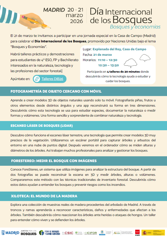 agrestascoop's tweet photo. Jornada de celebración del #DíaInternacionalDeLosBosques 2026 en la Casa de Campo de #Madrid

👉talleres prácticos y demostraciones para estudiantes de 4º ESO, FP y Bachillerato interesados en naturaleza, tecnología y sector forestal

🖊inscripción: https://t.co/HxsxZSmcTI https://t.co/R9BkKfsSEg