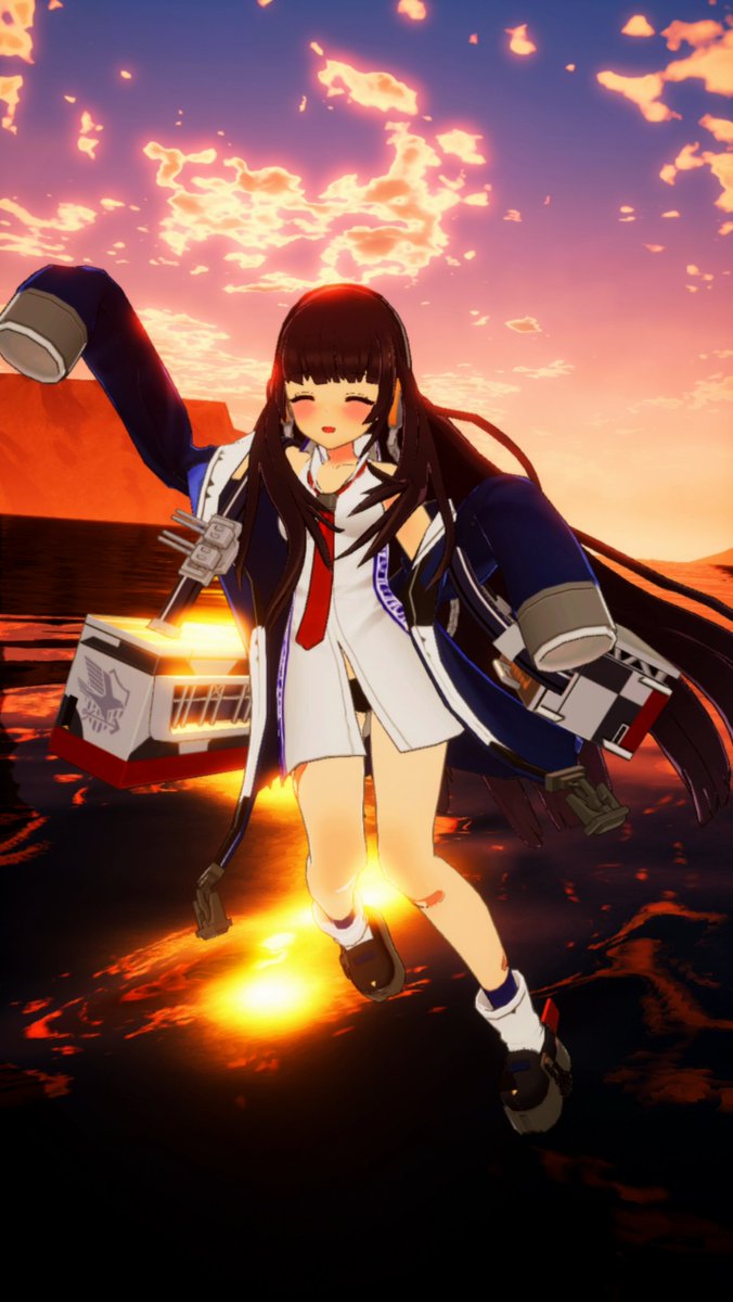 MILKYxHazard's tweet photo. 【☆】Long Island Photo Shoot【☆】
Caught Long Island glowing in the sunset, with sparkling waves all around her ✨🌊

Long Island is just the cutest shipgirl! 🚢
#AzurLande #LongIsland 
#AzurLaneCrosswave #NintendoSwitch https://t.co/vjgU8X78LV