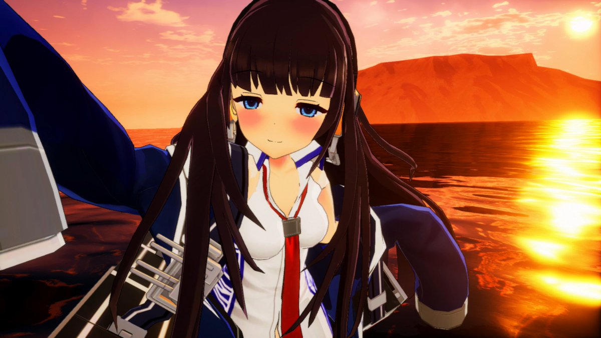 MILKYxHazard's tweet photo. 【☆】Long Island Photo Shoot【☆】
Caught Long Island glowing in the sunset, with sparkling waves all around her ✨🌊

Long Island is just the cutest shipgirl! 🚢
#AzurLande #LongIsland 
#AzurLaneCrosswave #NintendoSwitch https://t.co/vjgU8X78LV