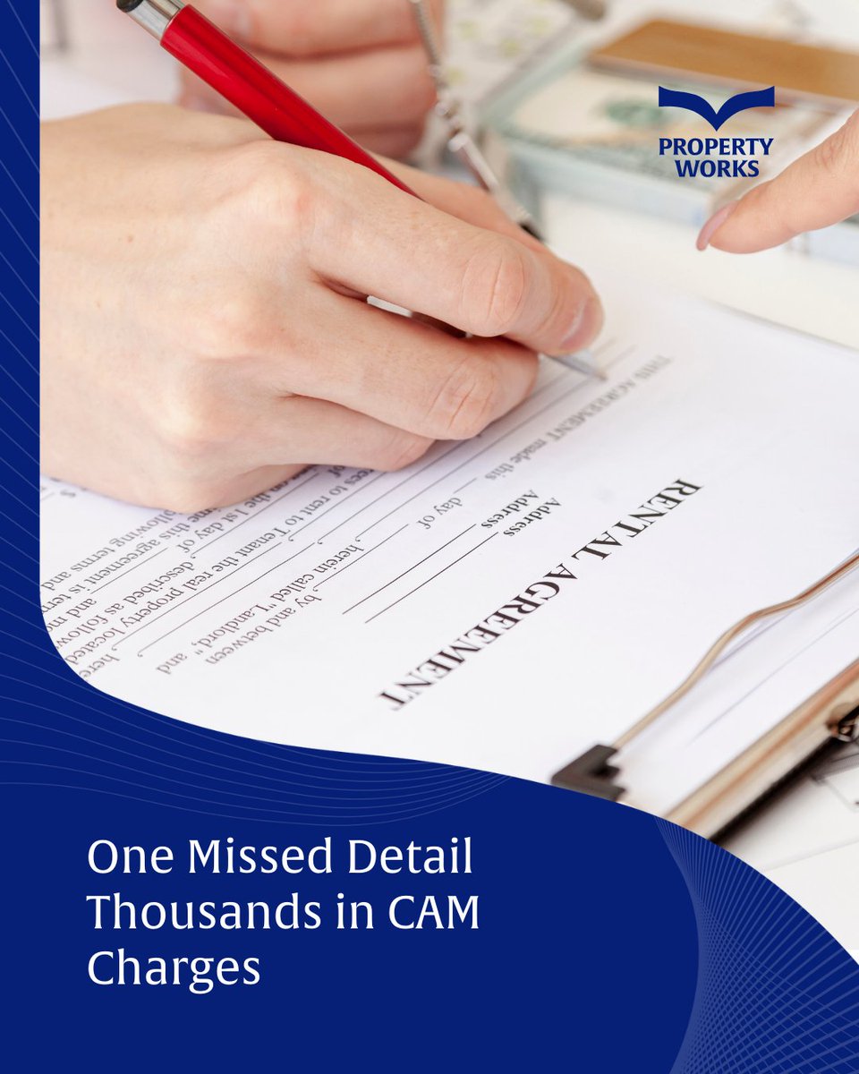 PropertyWorks_'s tweet photo. One missed cap. One outdated amendment. One assumption carried forward. 

That’s how CAM overcharges start and keep repeating.  The risk is in the lease. 

Catch it early or pay for it every year. 
#PropertyWorks #LeaseRisk #CAMManagement #OperatingExpenses #RealEstateControls https://t.co/S3eFFVkIJm