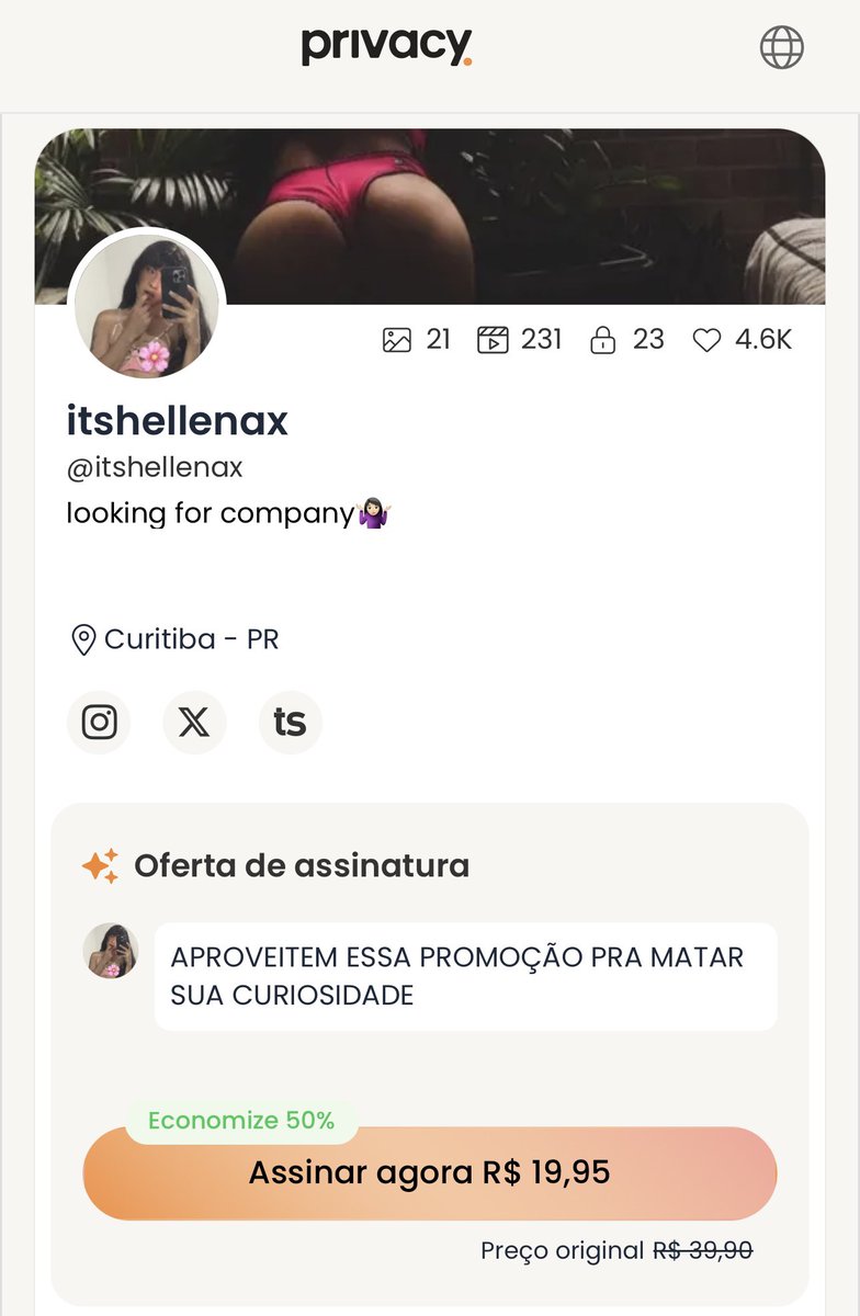 itshellenax's tweet photo. Vem Aproveitar essa promoção 50% Off na assinatura mensal. Tenho mais de 50 vídeos pra postar ainda, atualizado AGORA.
https://t.co/OisKyWghQl https://t.co/uyM0a56Dt0