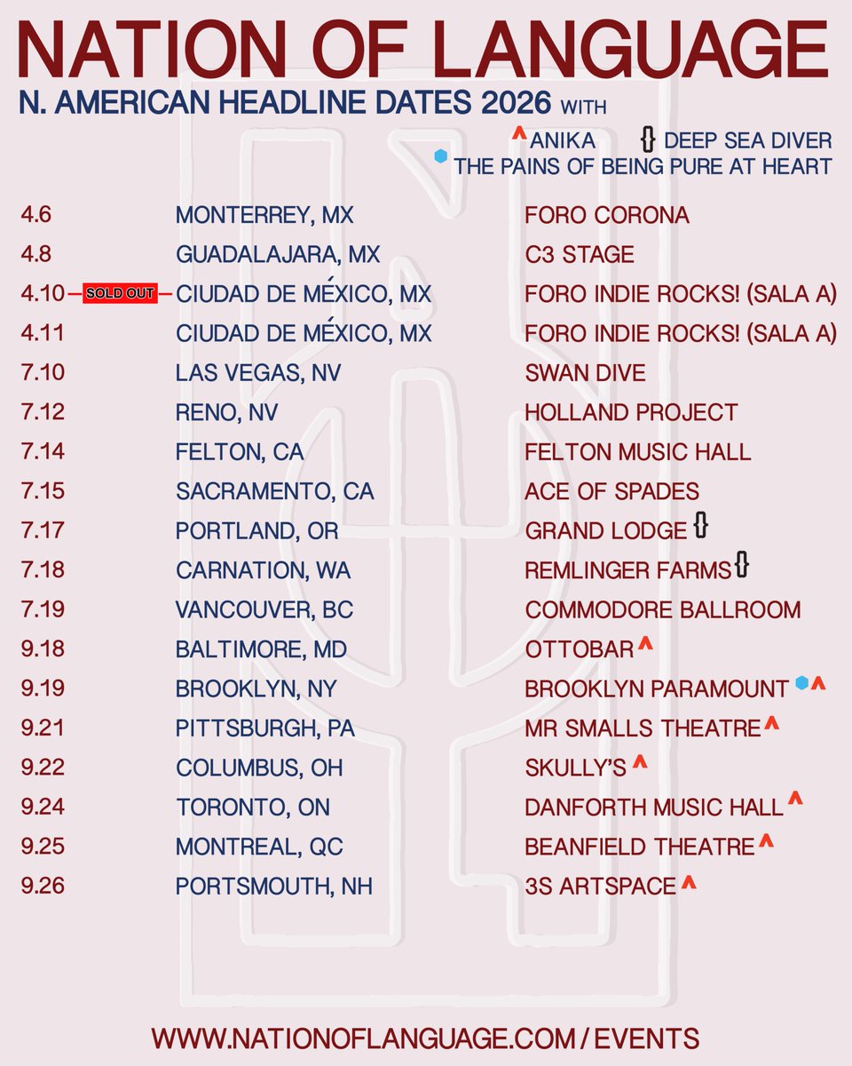 notionofanguish's tweet photo. Some new tour dates announced for this summer! North America + Europe pre-sale is now live. General on-sale for all dates will be this Friday. 

Sign up at our site to for first access to tickets when they drop. 

See you all on the open road… 🛣️
https://t.co/ruE3bxug7Q https://t.co/Ke2Lx4EfGp