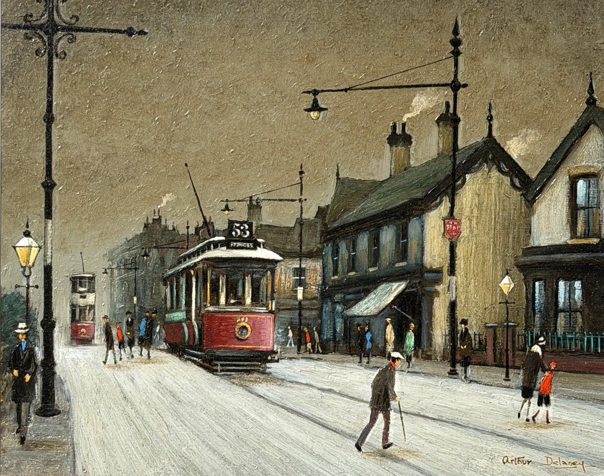 gallerycheshire's tweet photo. New In:
Arthur Delaney - No 53 Tram. 

#arthurdelaney #northernart https://t.co/Pr9bHRdIob