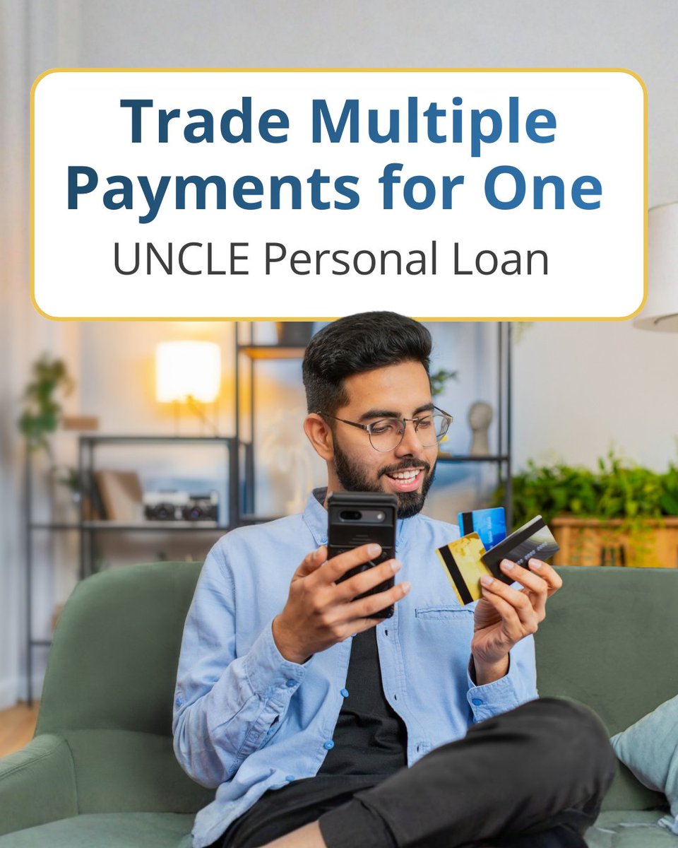 Too many bills, too many due dates? A personal loan for debt consolidation can bring everything together into one simple monthly payment—making it easier to stay on track. Simplify what you owe with UNCLE. 

Click the link below to learn more! 
unclecu.org/personal-loans/